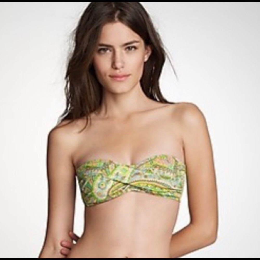 Jcrew Nuevo paisley bandeau top and bikini bottoms